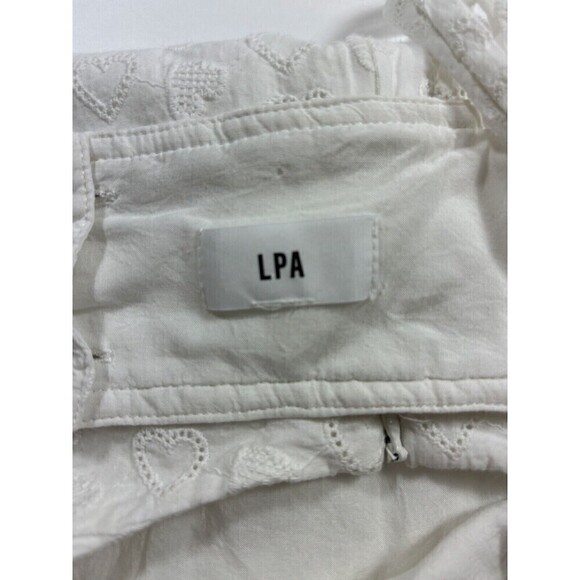 LPA Janina Sundress Summer Dress White Large Heart Eyelet Cut Out Back - Picture 5 of 13